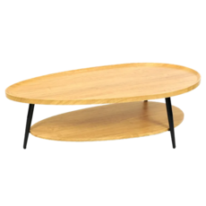 FAmILyLIFE 生活 Carmel 雙層梨形茶几 WO-030-WO 120 x 60 x 38cm 10.7kg, 白橡木