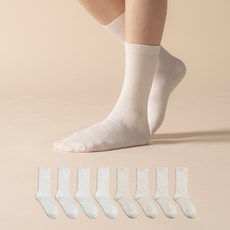 삭피엔스 여성용 프리미엄 롱롱 골지 장목 양말 8켤레 세트