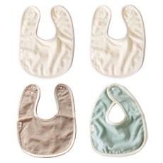 와이엠마마 유아용 밤테리 턱받이 4p 세트, 아이보리, 아이보리, 베이지, 그린, 1세트, 1매