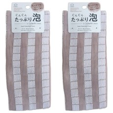 KOKUBO 小久保 濃密泡泡型 沐浴巾, 2個, 1個裝, 粉白方格