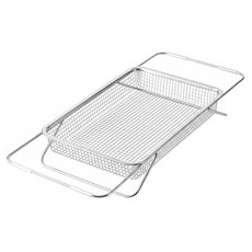 LEYE 伸縮瀝水籃 304不銹鋼 適用於32~45cm水槽 日本製造, 銀色, 1個