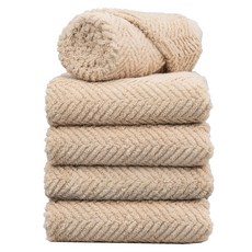 One Story THE善良 人字紋毛巾 200g 40支精梳棉, 米色, 5個