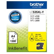 Brother 原廠黃色墨水匣 LC535XL-Y, 黃色, 1個
