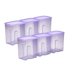 땡스소윤 냉동실 전용 밀폐용기 타워 3호 세트 쿨라벤더, 1세트, 1500ml(6P)