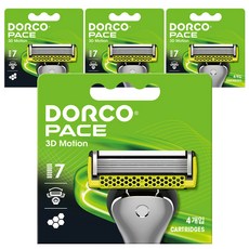 DORCO 多可樂客 Pace 3D動感7重刮鬍刀片, 4個, 4入