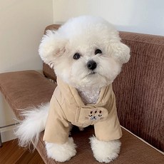 寵物連帽鋪棉外套 00164, 淺褐色, 1個