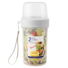 兩用午餐罐 沙拉雙層便當盒 310ml + 760ml, 1個, 混合色