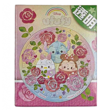 Pintoo 優利瑪 Disney Ufufy 水果花卉系列 玫瑰拼圖磁鐵 圓形 Set 16片, 透明, 1盒