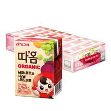 따옴 오가닉 주스 사과 & 청포도 & 당근 & 레드비트, 120ml, 24개