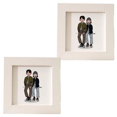 디케이원 작고 이쁜 미니 액자, 2개, 화이트
