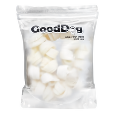 GoodDog 古德狗 磨磨牛系列 白色牛皮骨 犬用 100%純牛皮 新鮮耐咬, 原味, 160g, 1包
