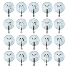 透明吸盤掛鉤, 20個, 混合顏色