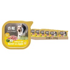 Les Champs 香榭 全齡犬香榭狗罐頭, 10個, 100g, 香嫩兔肉 + 蘋果