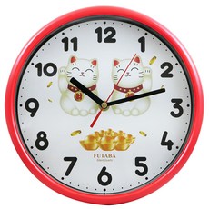 FUTABA 招財貓小掛鐘, 白色 + 紅色