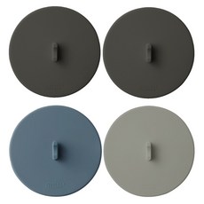 MONACO OLIVE 完全貼合懸浮真空矽膠杯蓋4件組, 1套, 炭灰色, 炭灰色, 靛藍色, 灰色