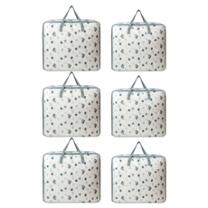 E.City 北歐風大款衣被搬家打包收納袋6件組 特大(70 x 50 x 30cm) 211g 3個 + 大(60 x 50 x 25cm) 183g 3個, 1組