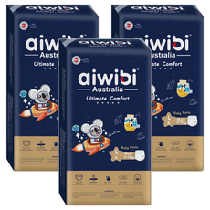 aiwibi 愛薇彼 夜用甄柔瞬吸 褲型尿布 9~14kg, L, 132片