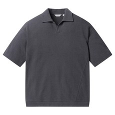 PROJECT M 壓紋短袖開衩領T恤