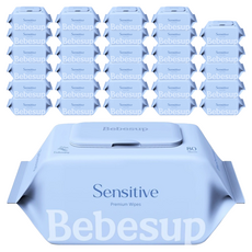 베베숲 센시티브 엠보싱 물티슈 캡형, 65g, 80개입, 50개