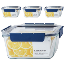 LocknLock 樂扣樂扣 Top Class 耐熱玻璃長方形保鮮盒, 1組, 4個容器 + 4個蓋子
