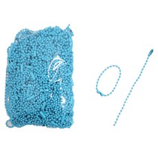 마다꾸미 볼체인 컬러군번줄 줄구슬 10cm, 하늘색, 50개