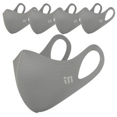 im 透氣口罩, 灰色, 5入