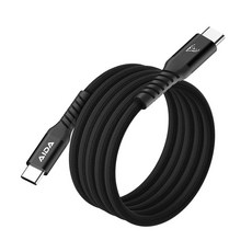 台灣 AIDA 磁吸編織充電線 240W USB-C-USB-C, 深夜黑, 120cm, 1條