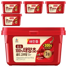 해찬들 원조 태양초 골드 고추장, 1.8kg, 5개