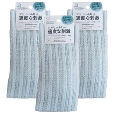 KOKUBO 小久保 微磨砂型 沐浴巾, 3個, 綠白條紋, 1個裝