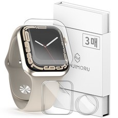 SINJIMORU Apple Watch 全覆蓋 EPU 塗層 TPU 前後螢幕保護貼 3片, Apple Watch8/7/6/5/4/SE2/SE(40/41mm), 單一顏色