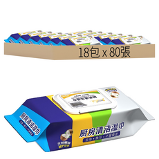 廚房清潔濕巾, 80張, 18包