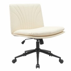 E-home Roy羅伊PU可調式盤腿電腦椅 學生辦公椅首選, 63 x 69 x 84~92cm, 奶油色