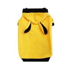유스도그 강아지 토끼 후드티셔츠, 노란색 무지, 1개