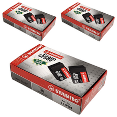 STABILO 思筆樂 Exam Grade PVC Free 無毒環保橡皮擦 適用於一般/2B考試用鉛筆 108個, 黑色, 3盒