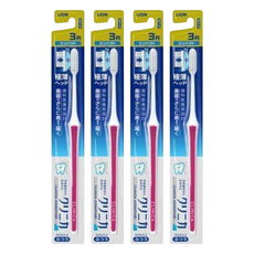LION 獅王 Clinica Advantage 3排緊湊型普通牙刷 日本產, 1入, 4支