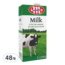 믈레코비타 1.5% 저지방 멸균우유, 1L, 48개