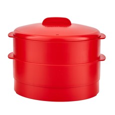 Tupperware 特百惠 多功能蒸鍋Plus 2層 紅色, 1個, 22.8cm