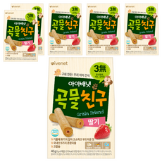 아이배냇 곡물친구, 딸기, 40g, 6개