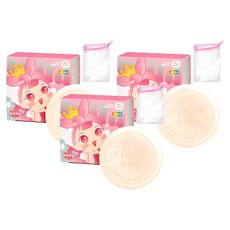 Pink Princess Pinky Kids 多合一洗髮皂和弱酸性沐浴露, 100g, 3個