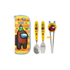 LE BARN Among Us太空狼人殺印花湯匙+學習筷+叉子+收納袋, 混色, 1組