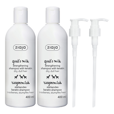 Ziaja 山羊奶角蛋白洗髮水 400ml + 獨家泵, 2組