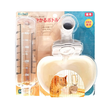 Richell 利其爾 固定式飲水盤 附刻度瓶 貓用 M, 灰色 + 白色, 1個