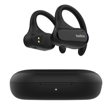 벨킨 사운드폼 클리어핏 오픈형 스포츠 이어후크 초경량 무선 이어폰, 블랙, AUC013btBK