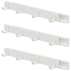小麥購物 抽拉式縫隙伸縮四連掛勾 L2245, 3個, 白色
