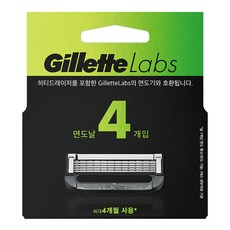 Gillette 吉列 台灣公司貨 Labs 極光系列 刮鬍刀頭, 4入, 1盒