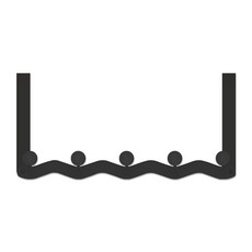 월드크린 웨이브 무타공 옷 문 걸이 행거 5구, 그레이, 1개