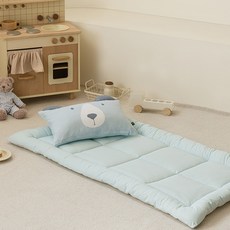 shez Home 孩童四季款午睡棉質薄墊, 藍色小狗款, 1個