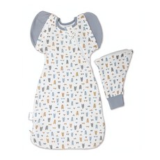 OhBabyLying 夏季輕薄款 可換袖成長包巾, 北歐熊熊