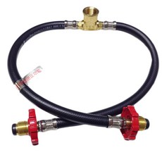 新多多小舖 中間雙瓶連接管, 雙瓦斯爐具連接配件，簡易安裝，安全耐用, 1條, 螺牙:四分逆牙 配置:四分逆牙內牙+四分逆牙外牙+四分逆牙外牙