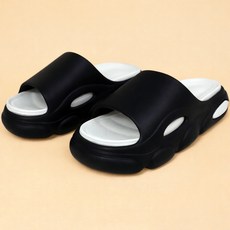 LIFE LANCE 舒適足底筋膜EVA辦公室防樓層噪音拖鞋, 1個, 黑白色